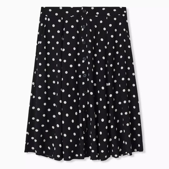 Torrid Midi Challis Button-Front Skirt - Picture 1 of 6
